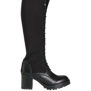 Black Knee-High Lace-Up Boots